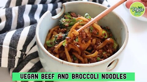 Vegan Beef and Broccoli Noodles - Easy-Vegan-Recipes-Meals
