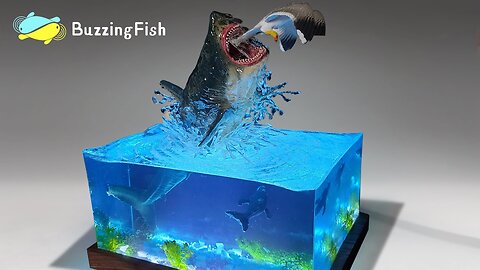 How to Make Prehistoric Shark Diorama _ Resin Lamp _ Resin Art --