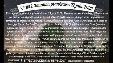 Radio Pléiades #42 - Situation planétaire au 23 juin 2022
