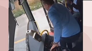 Bus driver managed to stop an out-of-control vehicle.