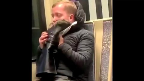 NAZI BOOT LICKER SPOTTED ON TRAIN