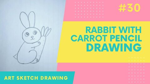 Rabbit With Carrot Drawing Easy l Easy Drawing Rabbit and Carrot #rabbitdrawing #easy_pencil_drawing