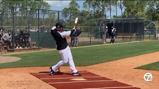 Tigers happy to be back on first full day of Spring Training workouts