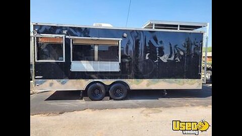 2017 Kitchen Food Concession Trailer V-Nose Extended Tongue with Observation Deck for Sale