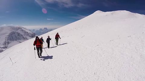 Hikers document journey up tallest mountain in Europe