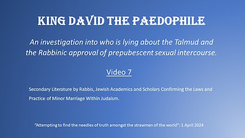 King David The Paedophile Part 7 - Expert Witnesses Confirm Who Is Lying