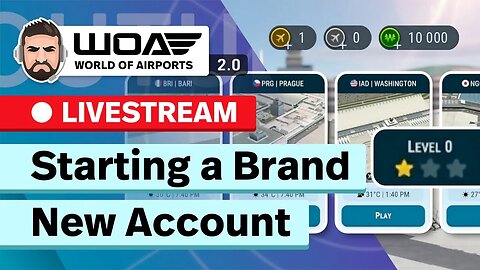 Starting my THIRD account! What is the best way to start in World of Airports? (Live Stream)