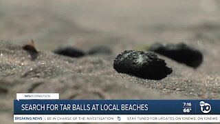 Crews search for tar balls in the North County