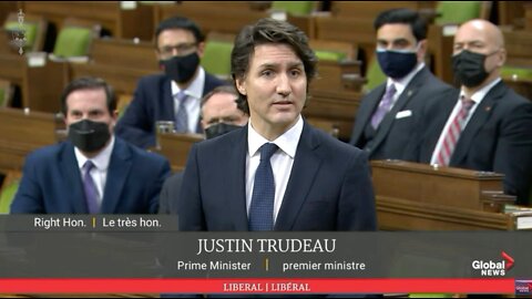 Justin Trudeau Speaking About The Trucker Protests At Today's Emergency Parliament Meeting