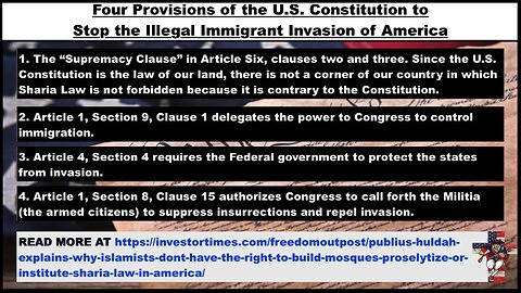Four Provisions of the U.S. Constitution to Stop the Illegal Immigrant Invasion of America