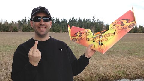 Maiden Flight RC Plane Crash - TechOne Mini PopWing - NitroPlane Mini Pop Wing 600mm with FPV