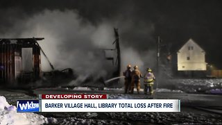 Barker village hall and library destroyed in overnight fire