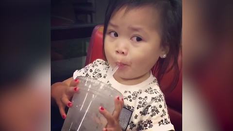 Little Girl Discovers What A Brain Freeze Is