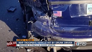 NHP Trooper's vehicle hit by a suspected DUI driver