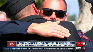 Hundreds paid their respects to fallen Porterville Fire Capt. Ray Figueroa at his funeral service in Delano Tuesday