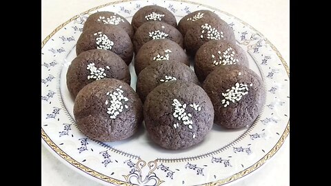 Homemade recipe for sesame cocoa cookies - simple and delicious #shorts