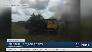 Wildfire burns in Miami Dade 70% contained