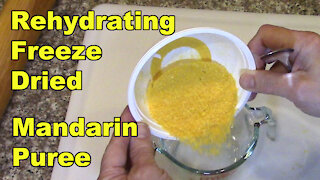 Rehydrating Freeze Dried Mandarin Puree for Drinks