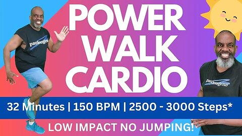 Power Walk Cardio Aerobics | 150 BPM | Low Impact | 32 Minutes | 3000 Steps* | Calorie Burner