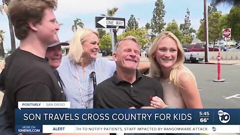 Son travels cross country for kids