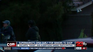 Elderly line up outside Vallarta Supermarkets