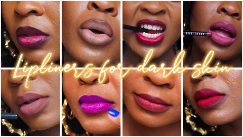 BEST LIP LINERS FOR DARK SKIN IN 2022 | BROWNS, REDS, BURGUNDIES, PURPLE | M.A.C & MORE