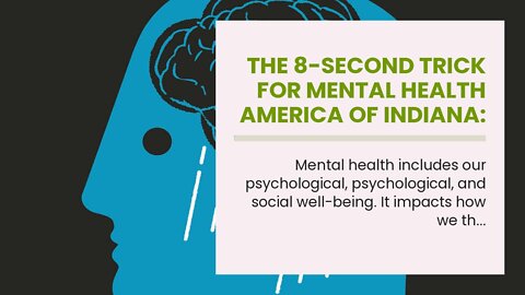 The 8-Second Trick For Mental Health America of Indiana: Home