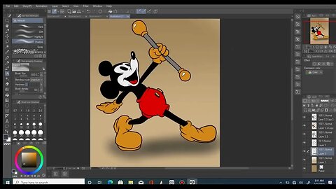 Lets Draw MICKEY MOUSE in CLIP STUDIO PAINT, SPEEDART DRAWING