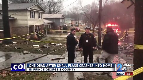 Plane crashes into home in Prince George's County leaving one dead