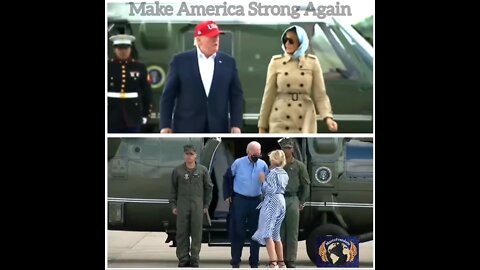 Trump vs Biden Leaving A Helicopter - Make America Strong Again