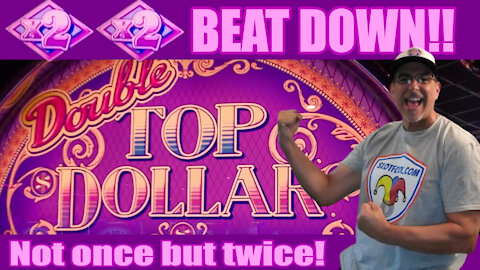 DOUBLE TOP DOLLAR | X2-X2 BEAT DOWN! Not once but twice! 🎰 THE REAL DEAL SLOT REELS LIVE-COUSHATTA