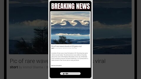 News Bulletin | Rare Wave Clouds Amaze US - Viral Video! | #shorts #news
