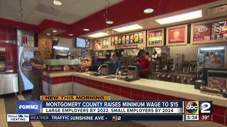 Montgomery County Council Increases minimum wage to $15 an hour