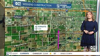 Weekend freeway construction happening around the Valley