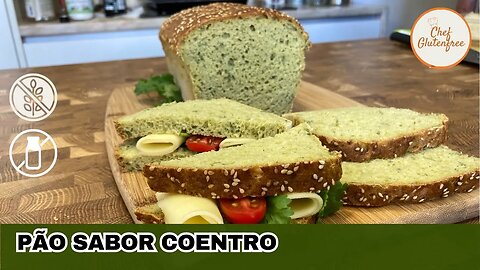Pão de Coentro - Aroma, coloração e sabor incríveis - Sem Gluten e Sem Lactose