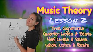 Time Signature 4/4, Quarter, Half, & Whole Notes & Rests | Music Theory