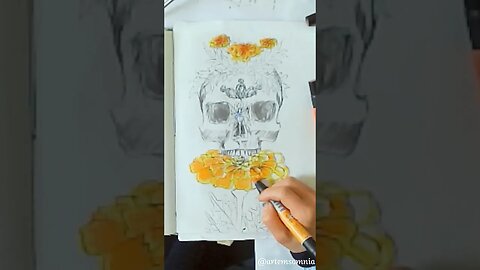 Ink + Marker Illustration Flores para la Muerta #shorts