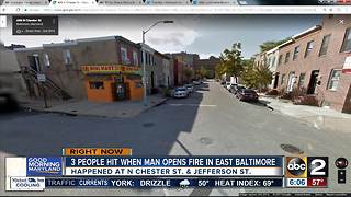 Man open fire, hits 3 people in East Baltimore