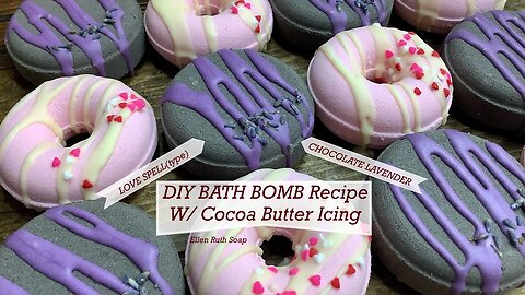 DIY Full Recipe - How to Make 💗Beautiful 💗 Bath Bombs w/ Cocoa Butter Icing | Ellen Ruth Soap