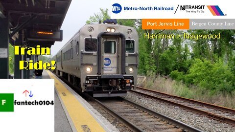 Riding a NJ Transit/Metro North WOH GP40 Diesel Train: From Harriman to Ridgewood