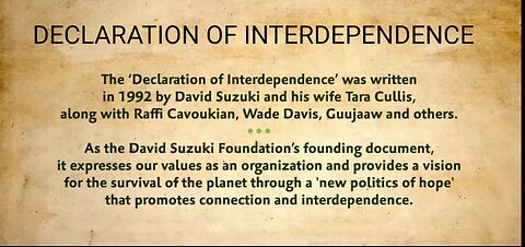 The Declaration of Interdependence: A Pledge to Planet Earth by David Suzuki & Tara Cullis 1-28-2011