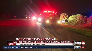 I-75 reopened in Collier County after overnight crash