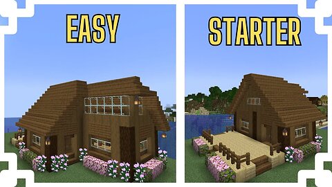 How To Build A Modern Spruce Survival Starter House | Minecraft Easy Tutorial