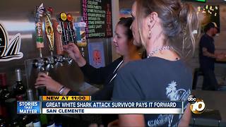 Shark attack survivor paying it forward