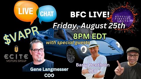 $VAPR | Exclusive Interview w/CEO Barry Henthorn & COO Gene Langmesser of ECITE Motors