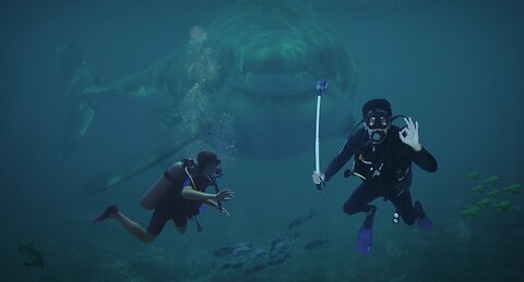 Great White Shark attacks diver