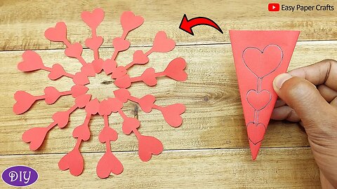 Love Shape Paper Cutting Snowflake For Valentines Day | Easy Paper Crafts