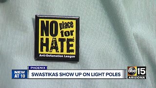 Swastika stickers found on light poles in north Phoenix