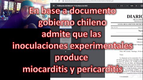 Chile en base a documento admite que el pinchazo produce miocarditis y pericarditis