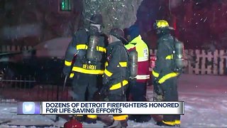 Dozens of Detroit firefighters honored for live-saving efforts